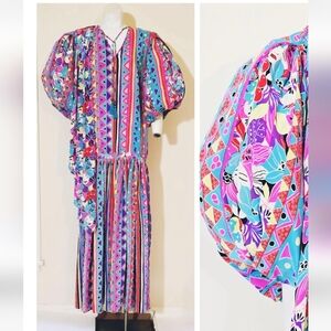 RARE Vintage Diane Freis silk face and fruit dress maximalism statement designer